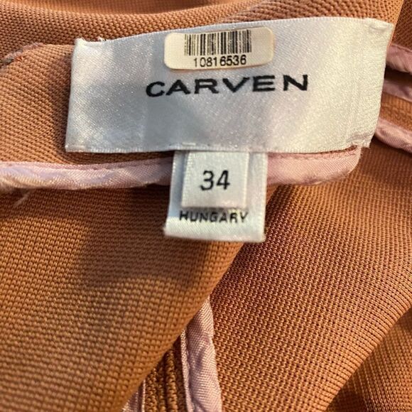 Carven Bois De Rose Terracotta Crepe Mini Dress Size 2 - Picture 6 of 6